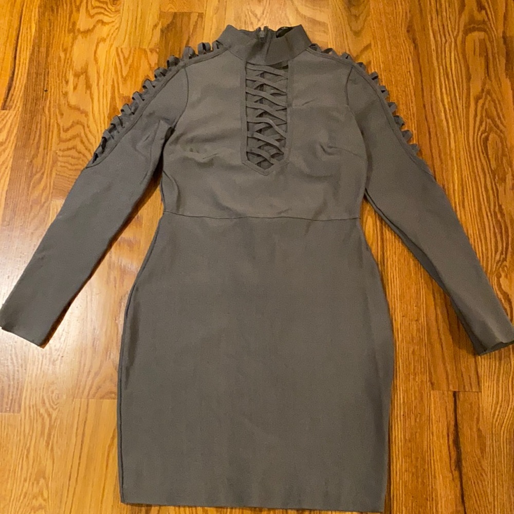 Missguided bandage long sleeve bodycon dress